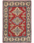 3x5 Red Kuba Afghan Hand Knotted Wool Area Rug